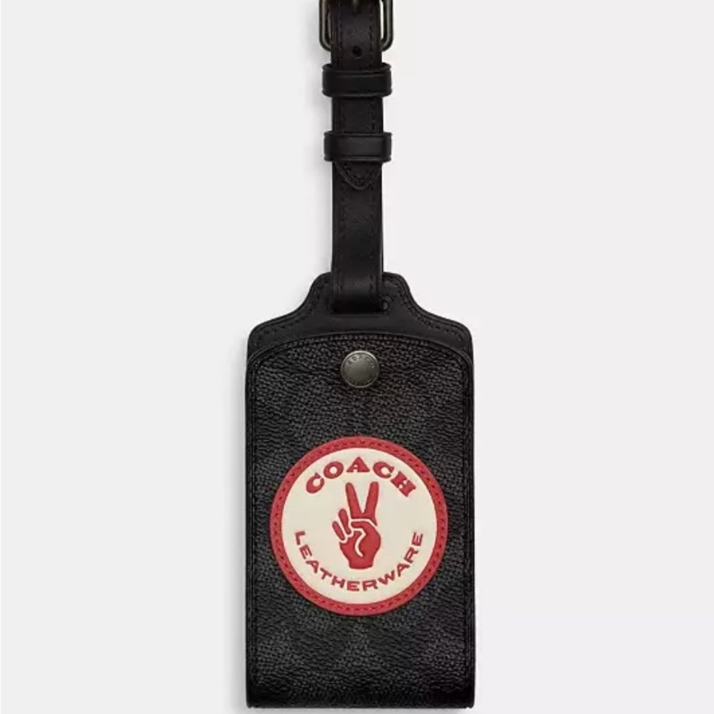 NWT Coach Luggage Tag in Signature Canvas With Patch